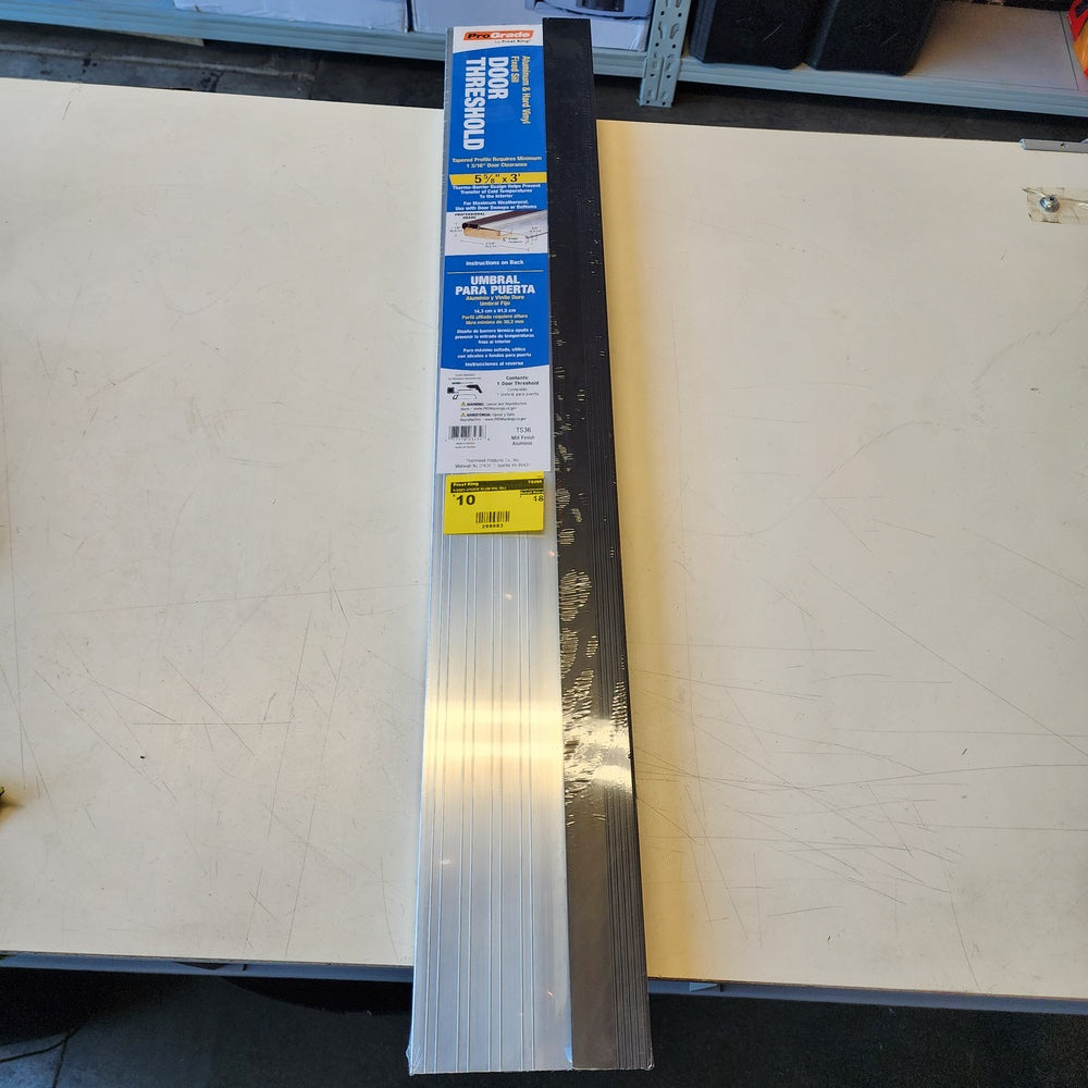 5-5/8 in. x 3 ft. Silver& Brown Fixed Sill Threshold (TS36A) 5-5/8 in. x 3 ft. Silver& Brown Fixed Sill Threshold (TS36A)